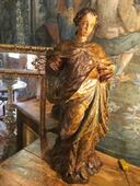 Statue en bois sculpté 18 ème ( restant de polychromie )