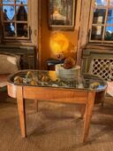 Table jardinière d’époque directoire en noyer avec son bac en zinc et un plateau en verre