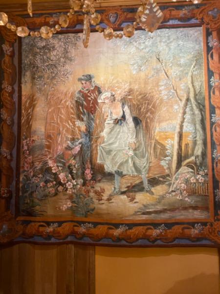Toile peinte XVIII ème siècle représentant les moissons